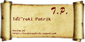 Töreki Patrik névjegykártya